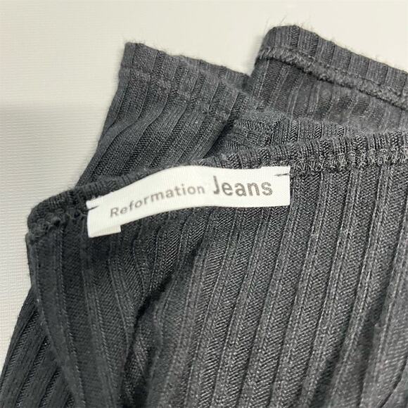 Reformation Black Ribbed Knit Midi Tank Dress XL Casual Stretchy - Picture 4 of 11